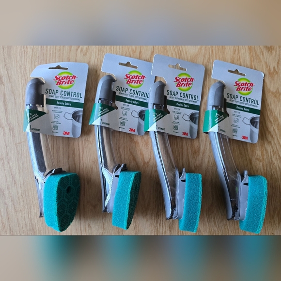 Set of 4 Scotch-Brite Advanced Soap Control Heavy Duty Dishwand - Picture 1 of 2